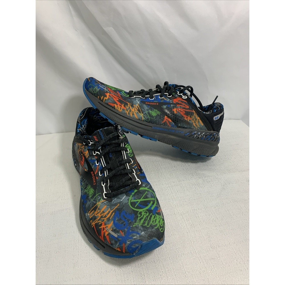 Clean Brooks Adrenaline GTS 22 Graffiti Sneakers Men Running Shoes Size 8.5